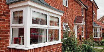 White uPVC bay window