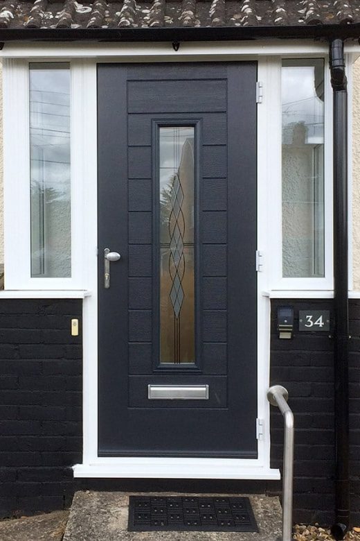 Anthracite grey composite entrance door