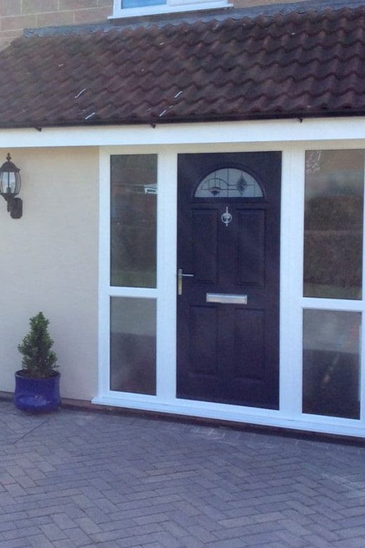 Black composite entrance door