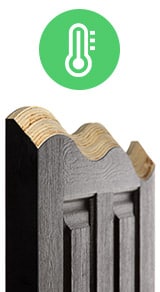 Composite door energy efficiency