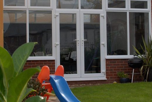 White uPVC french door