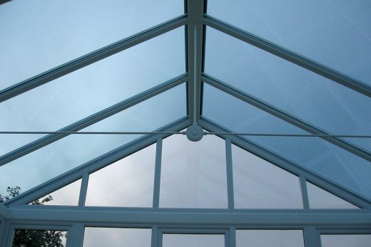 White uPVC gable conservatory roof
