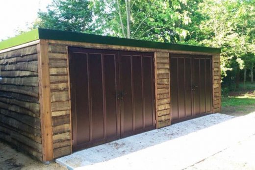 Rosewood effect french garage doors