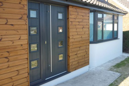 Anthracite grey composite entrance door