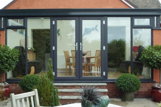 Anthracite grey lean to conservatory