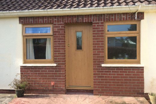 Irish oak effect composite door and windows