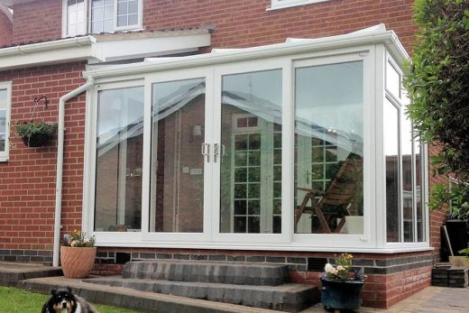 White uPVC lean to conservatory