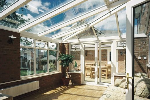 White uPVC lean to conservatory interior