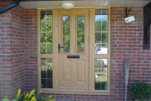 Light oak effect uPVC entrance door