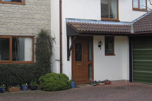 Golden oak effect uPVC entrance door