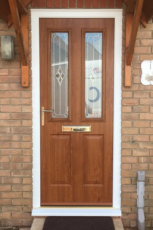 Golden oak effect composite door