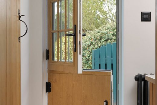 Irish oak effect composite stable door open