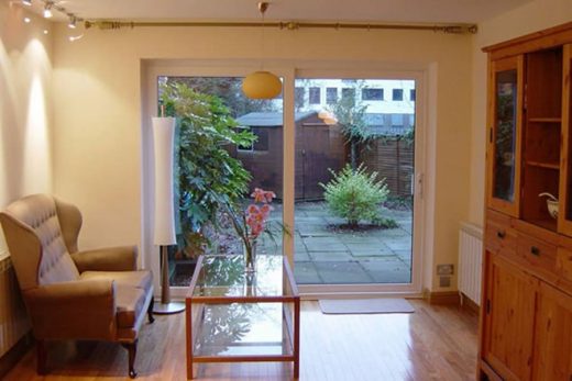 Interior view of a uPVC sliding patio door