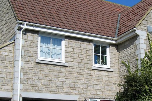 White uPVC roofline installation