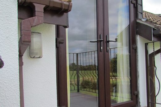 Rosewood effect uPVC french doors
