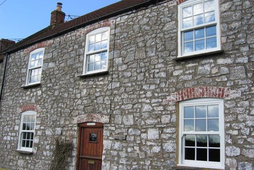 White uPVC sliding sash windows