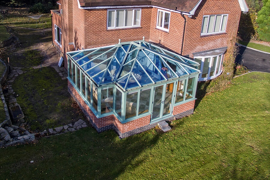 Bespoke T Shaped Chartwell Green Conservatory