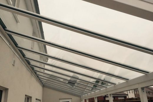 Close up of a uPVC veranda roof