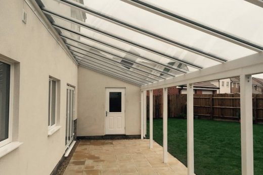 White uPVC veranda walkway