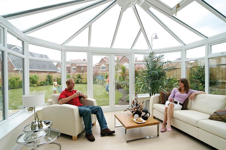 White uPVC victorian conservatory interior
