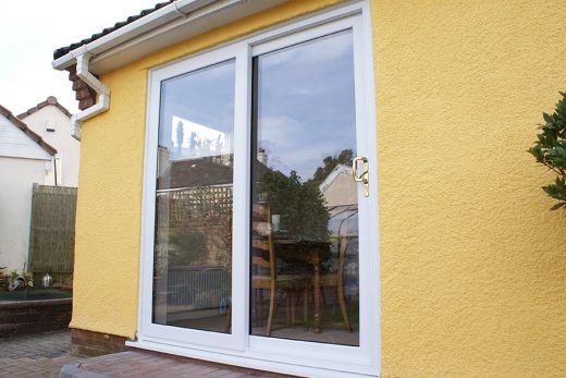 White uPVC sliding patio door