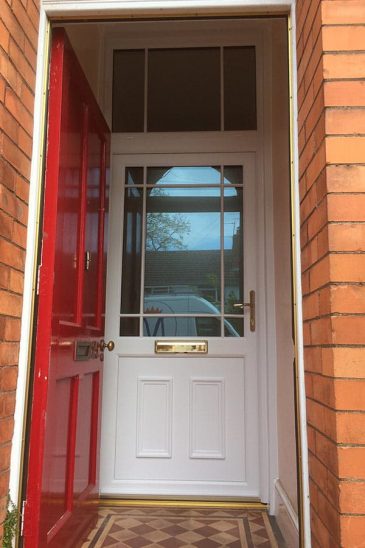 White uPVC second entrance door
