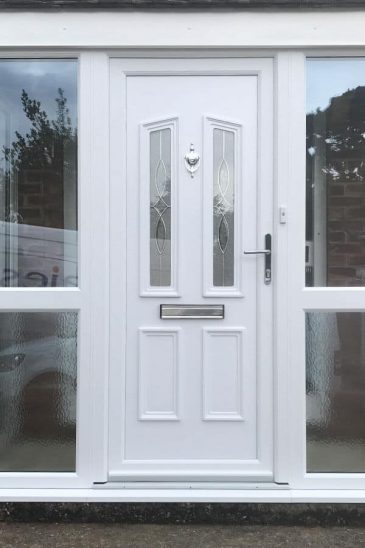 White uPVC entrance door and porch