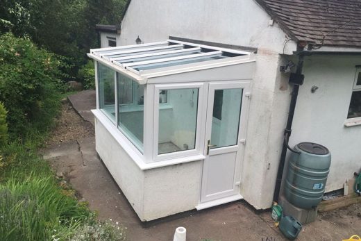 White uPVC lean to conservatory