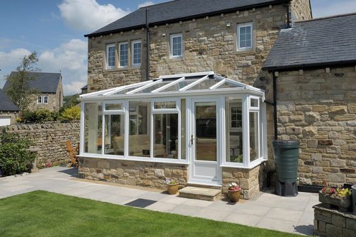 White uPVC Edwardian conservatory installation