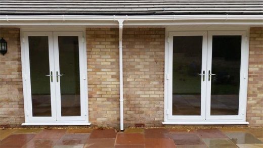 Dual white uPVC french doors