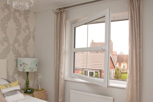 Interior view of a uPVC tilt and turn window