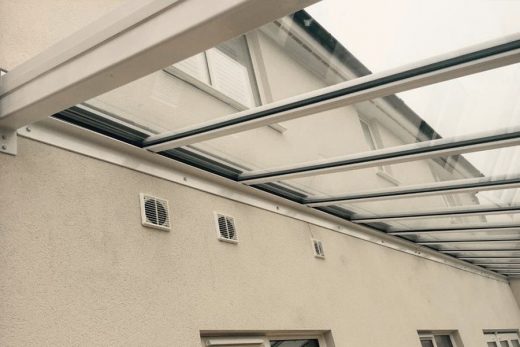 White uPVC Veranda close up