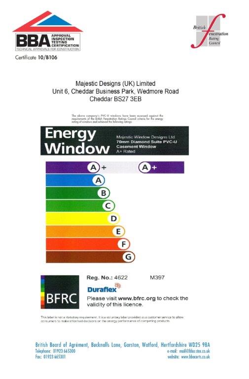 Majestic Designs energy rating