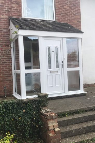 White uPVC porch and entrance door