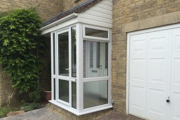 White uPVC porch and entrance door