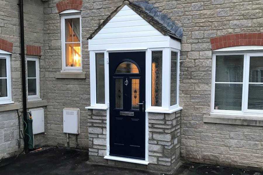uPVC porch with a black entrance door