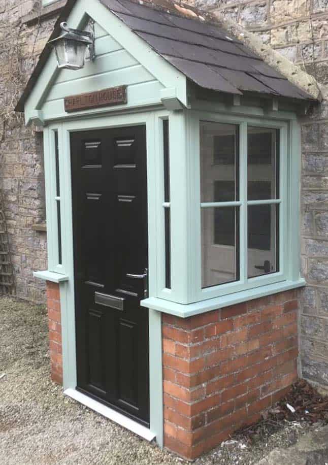 uPVC chartwell green porch and black composite door