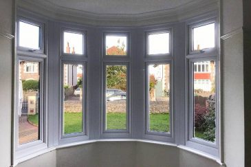 White uPVC bay window interior view