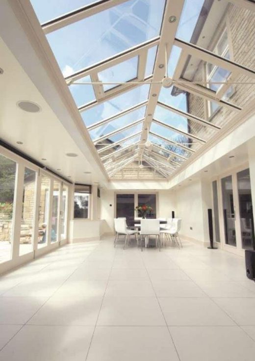 White uPVC orangery interior view
