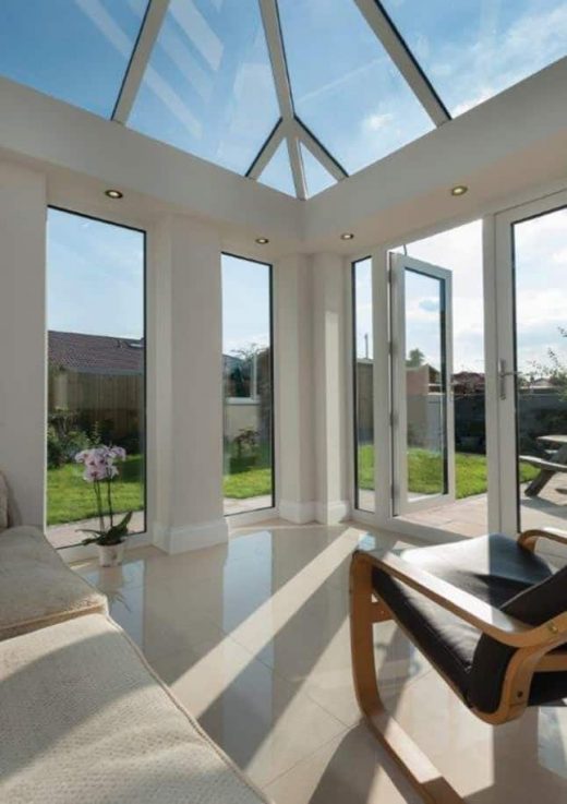 White uPVC orangery interior view